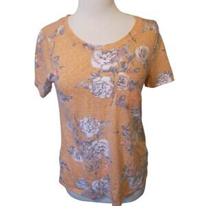 BOBBIE BROOKS *NWT* Pocket Tee Top Size S Round Neck Short Sleeve Floral Casual